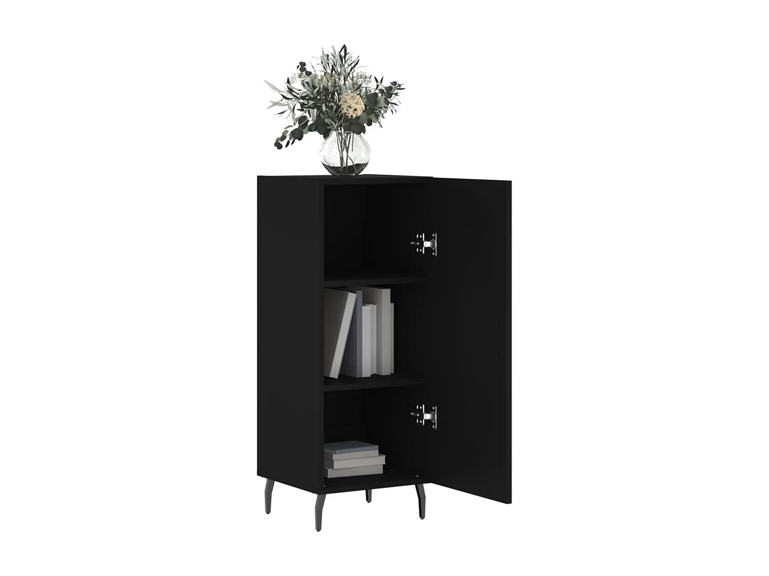 Buffet | Bahut | Meuble de rangement Noir 34,5x34x90 cm Bois d'ingénierie