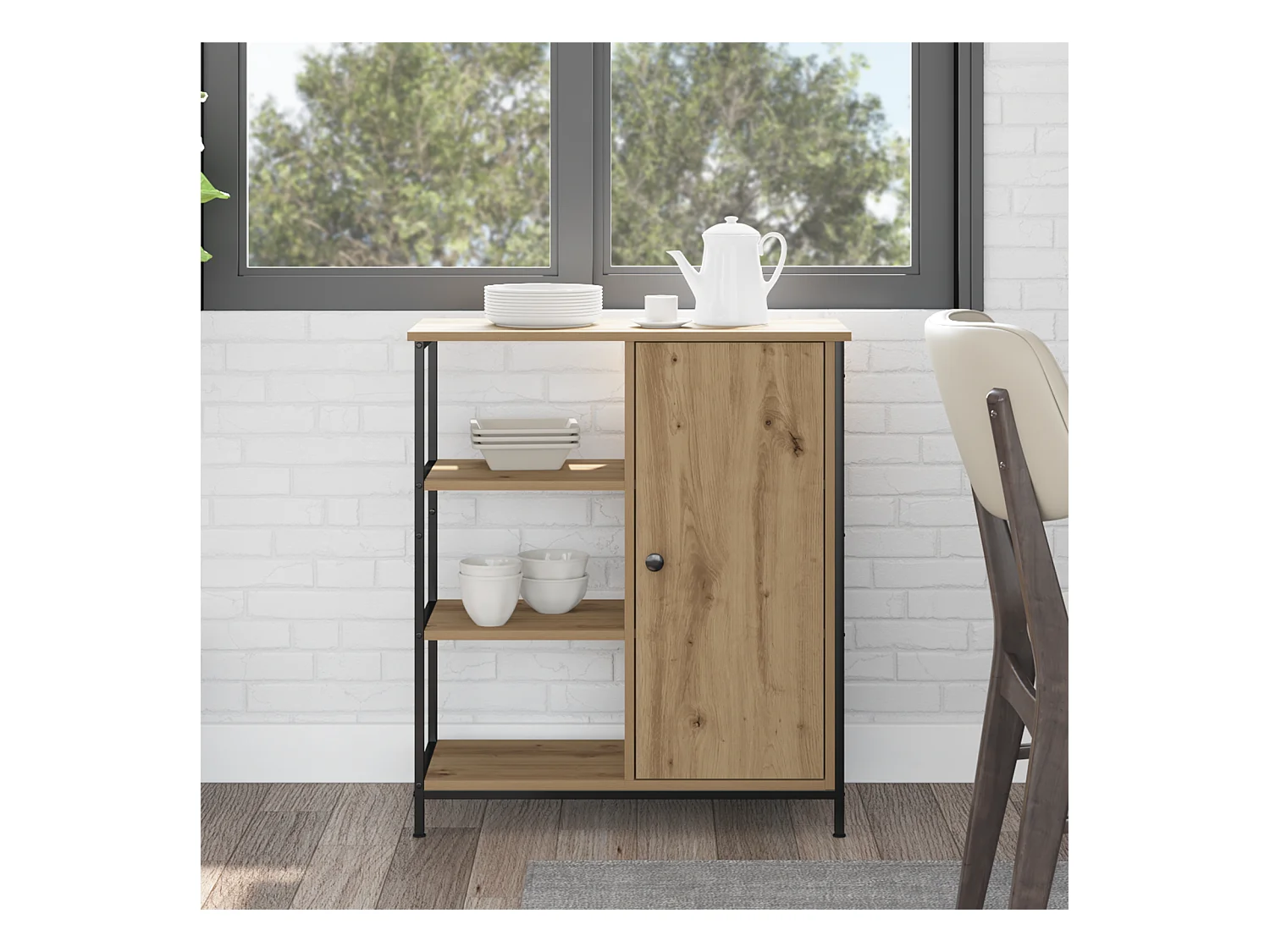 Sideboard | Credenza | Armadio in Rovere Artisan 70x30x80 cm in Legno Ingegnerizzato