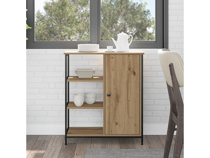 Buffet | Bahut | Meuble de rangement Artisan Chêne 70x30x80 cm Bois d'ingénierie