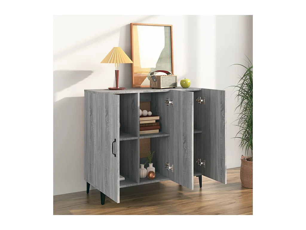 Buffet | Bahut | Meuble de rangement sonoma gris 90x34x80 cm bois d'ingénierie