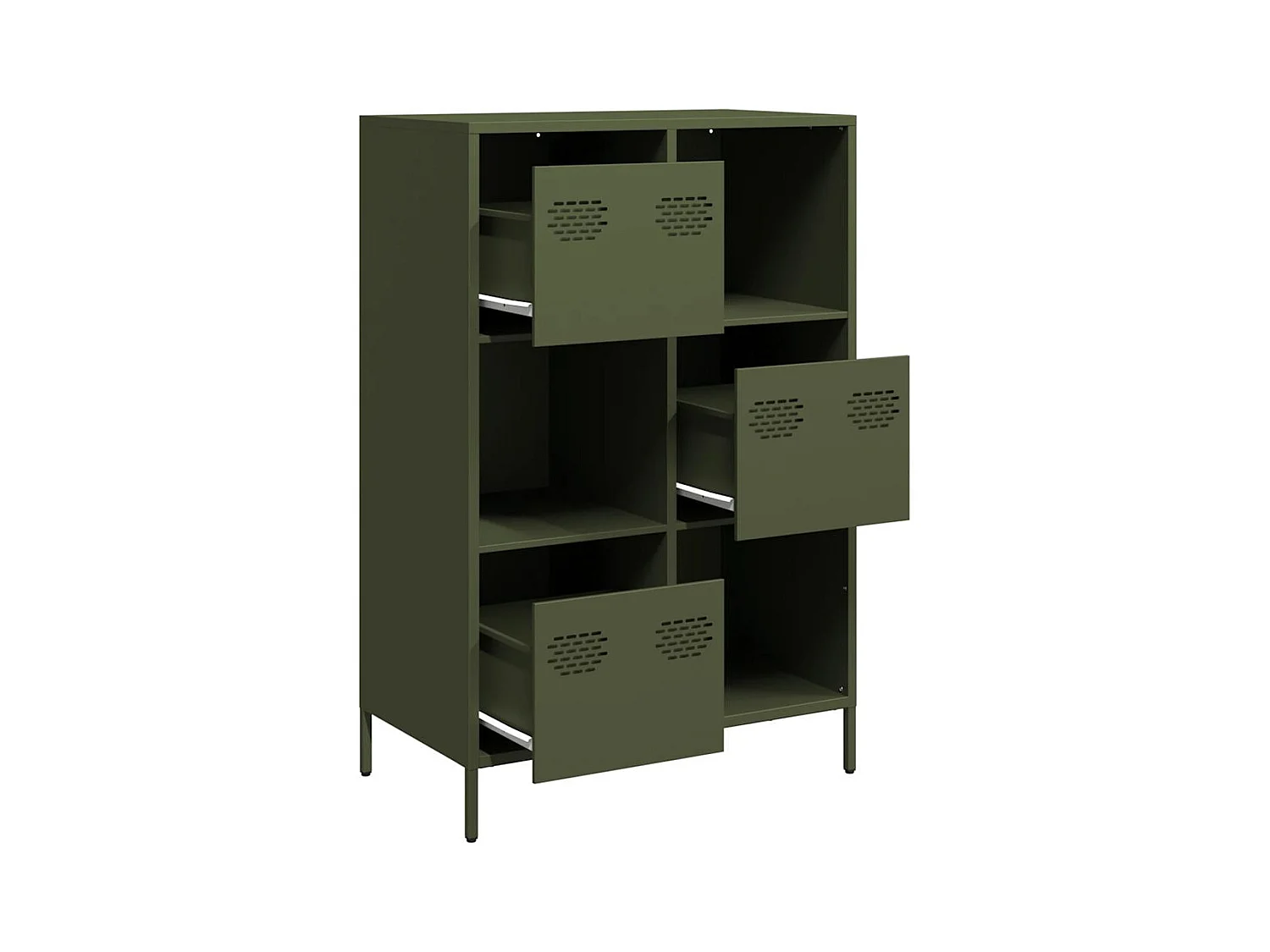 Credenza | Buffet | Armadio Verde Oliva 68x39x103,5 cm in Acciaio