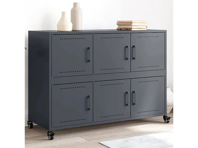 Buffet | Bahut | Meuble de rangement anthracite 100,5x39x72 cm acier