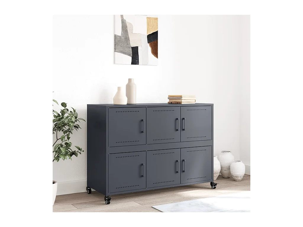 Buffet | Bahut | Meuble de rangement anthracite 100,5x39x72 cm acier