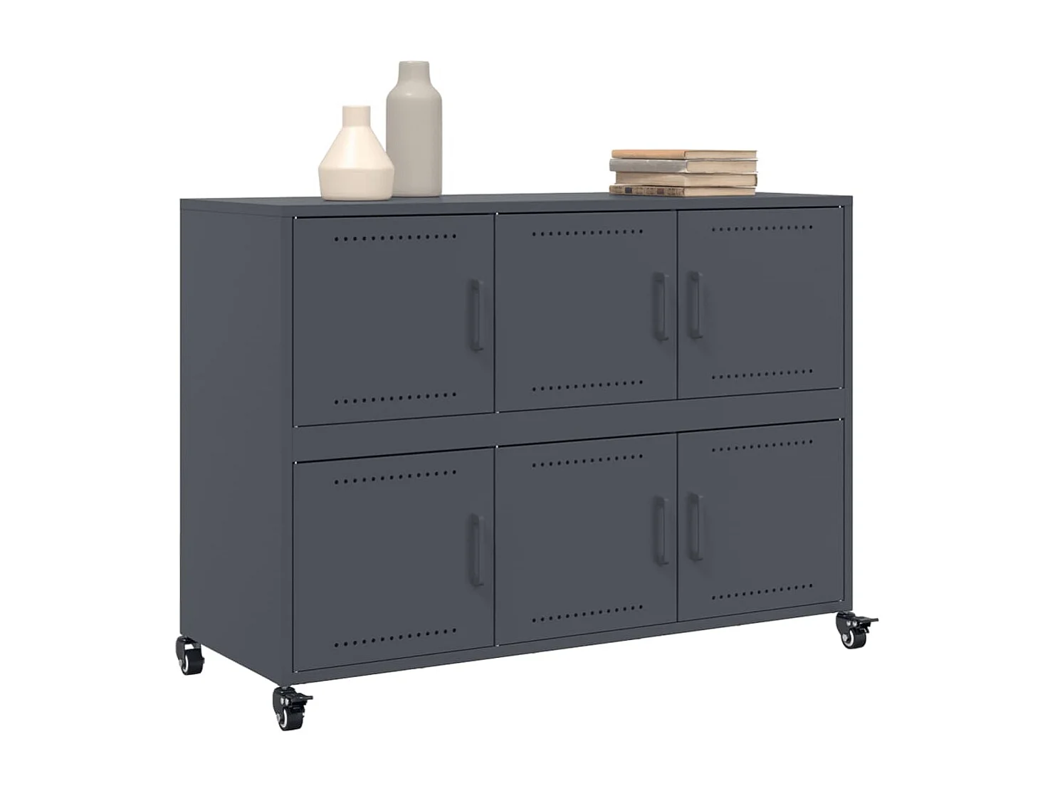 Credenza | Buffet | Armadio Antracite 100,5x39x72 cm in Acciaio Laminato a Freddo