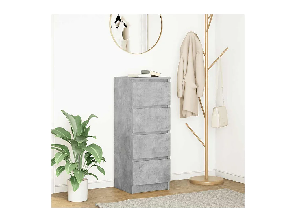 Credenza | Buffet | Armadio Grigio Cemento 37,5x35x99 cm in Legno Multistrato