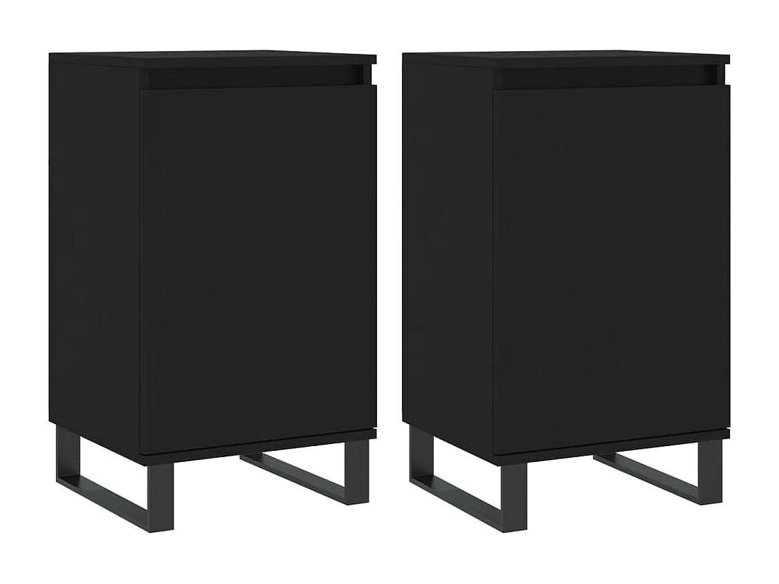 Buffets | Bahuts | Meuble de rangement 2 pcs noir 40x35x70 cm bois d’ingénierie