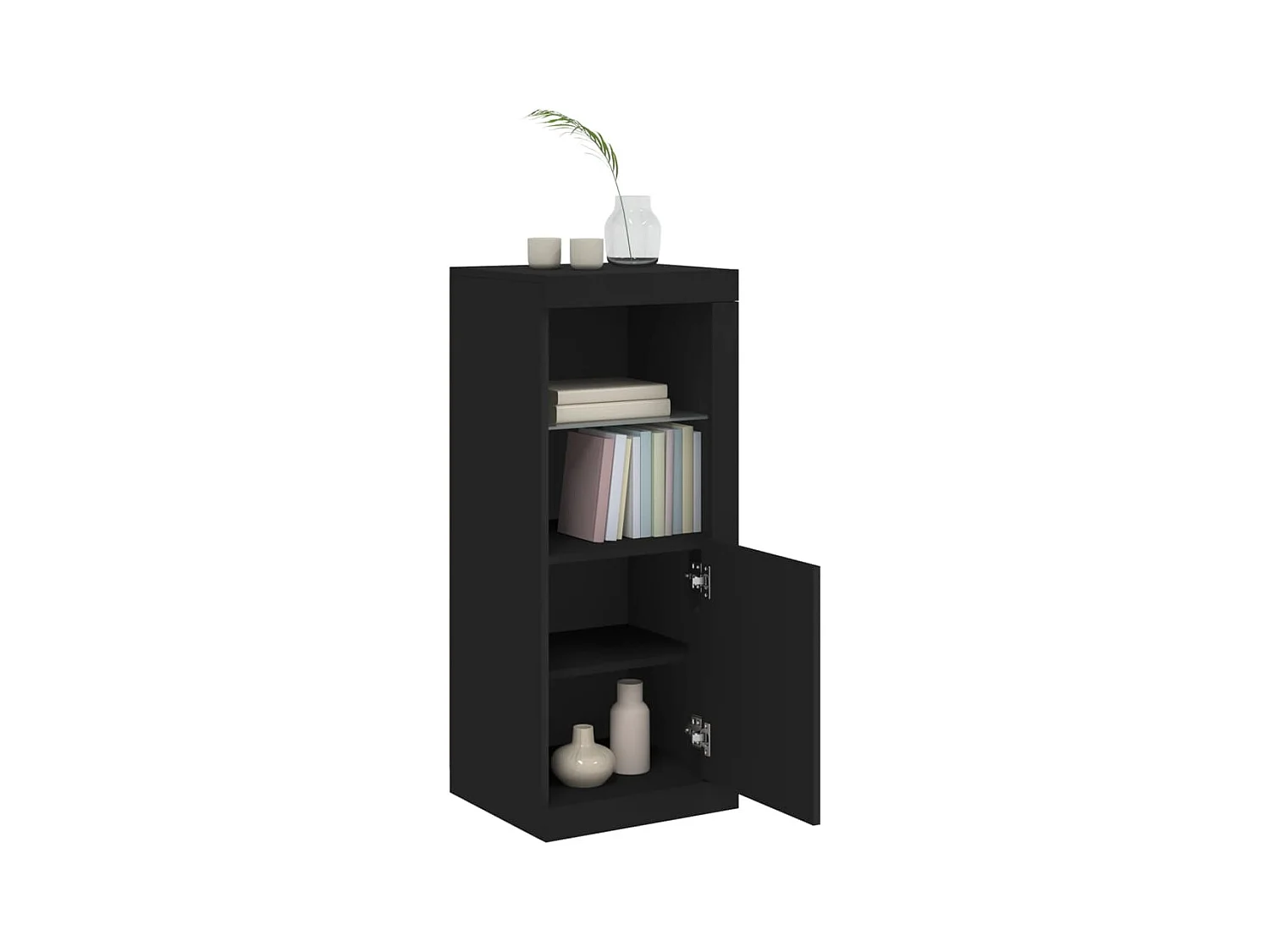 Buffet | Bahut | Meuble de rangement avec lumières LED noir 41x37x100 cm