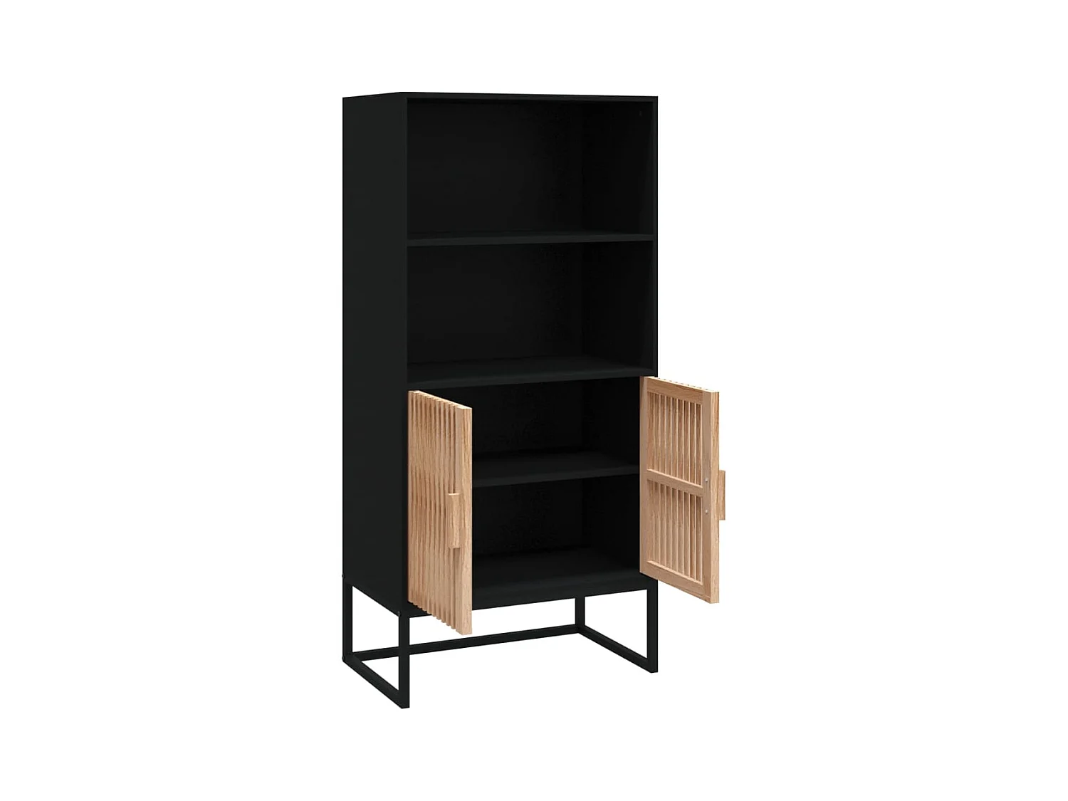Buffet | Bahut | Meuble de rangement haut noir 60x35x125 cm bois d'ingénierie