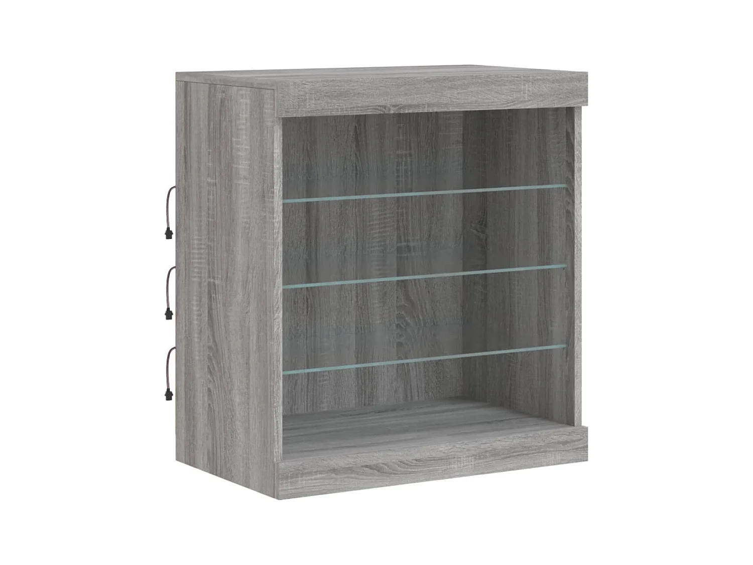 Credenza | Buffet | Armadio con Luci LED Grigio Sonoma 60,5x37x67 cm
