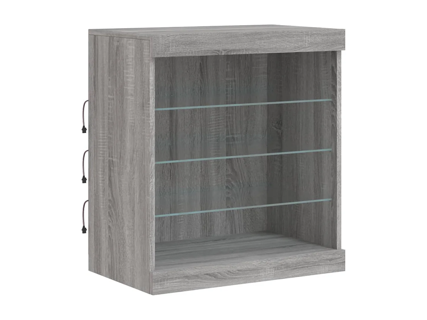Buffet | Bahut | Meuble de rangement avec lumières LED sonoma gris 60,5x37x67 cm