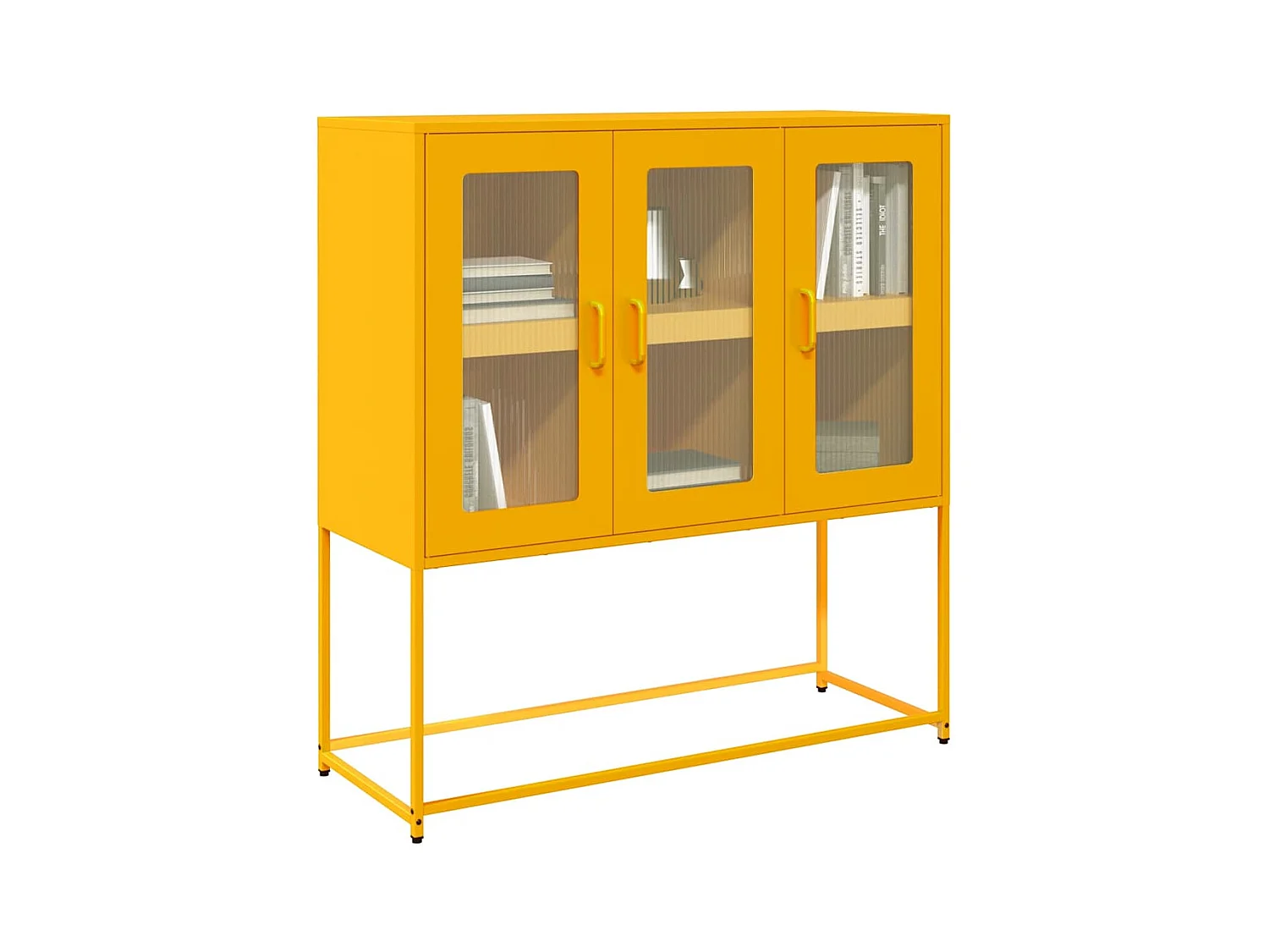 Buffet | Bahut | Meuble de rangement jaune moutarde 100,5x39x107 cm acier laminé à froid