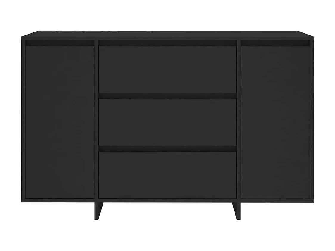 Buffet | Bahut | Meuble de rangement avec 3 tiroirs Noir 120x41x75 cm Bois d'ingénierie
