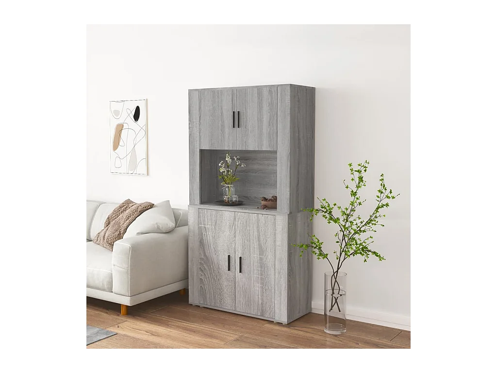 Credenza | Buffet | Armadio Grigio Sonoma in Legno Multistrato