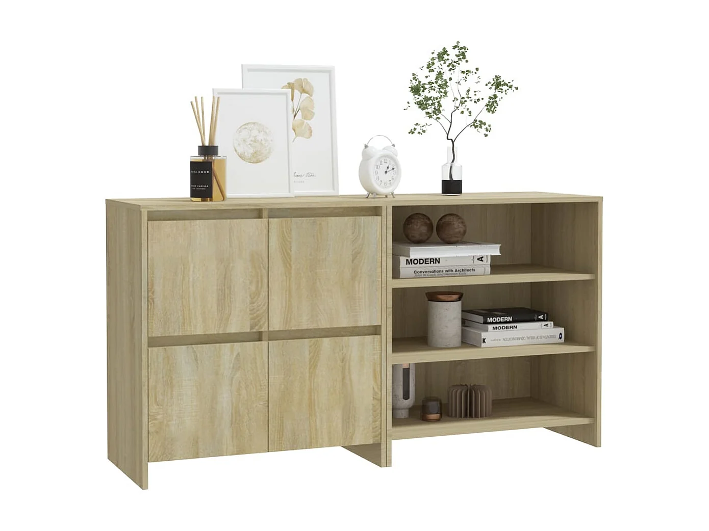 Buffets | Bahuts | Meuble de rangement 2 pcs Chêne sonoma Bois d'ingénierie