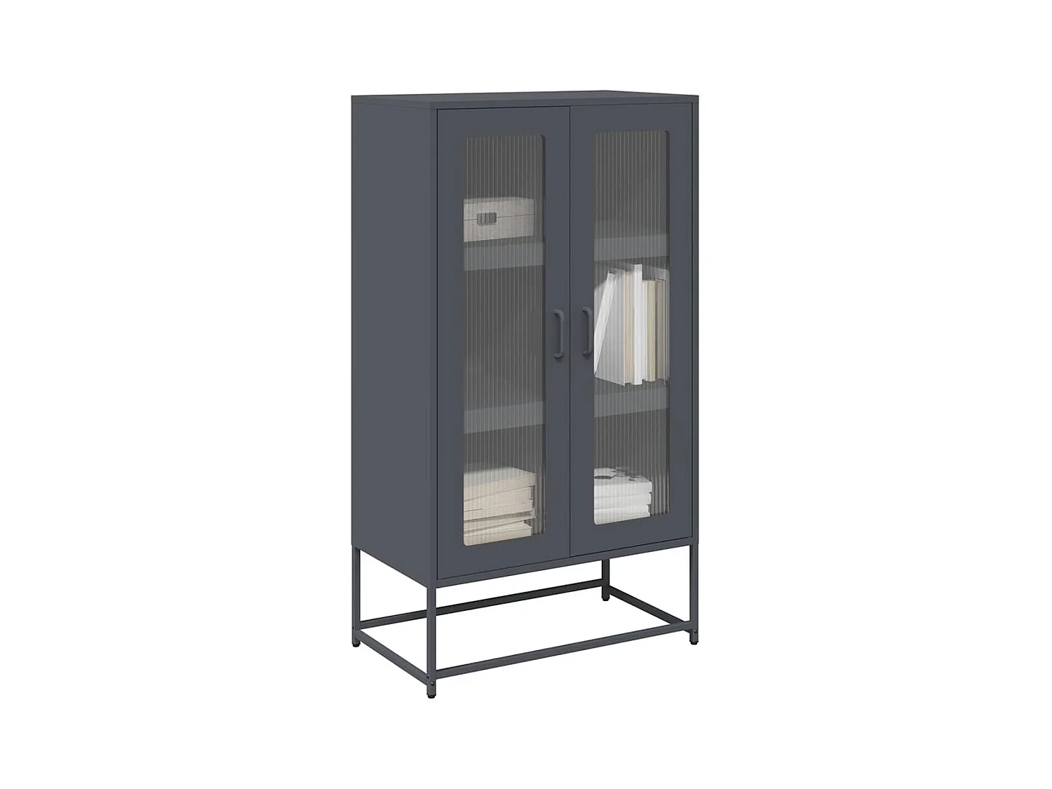 Credenza | Buffet | Armadio Antracite 68x39x123 cm Acciaio