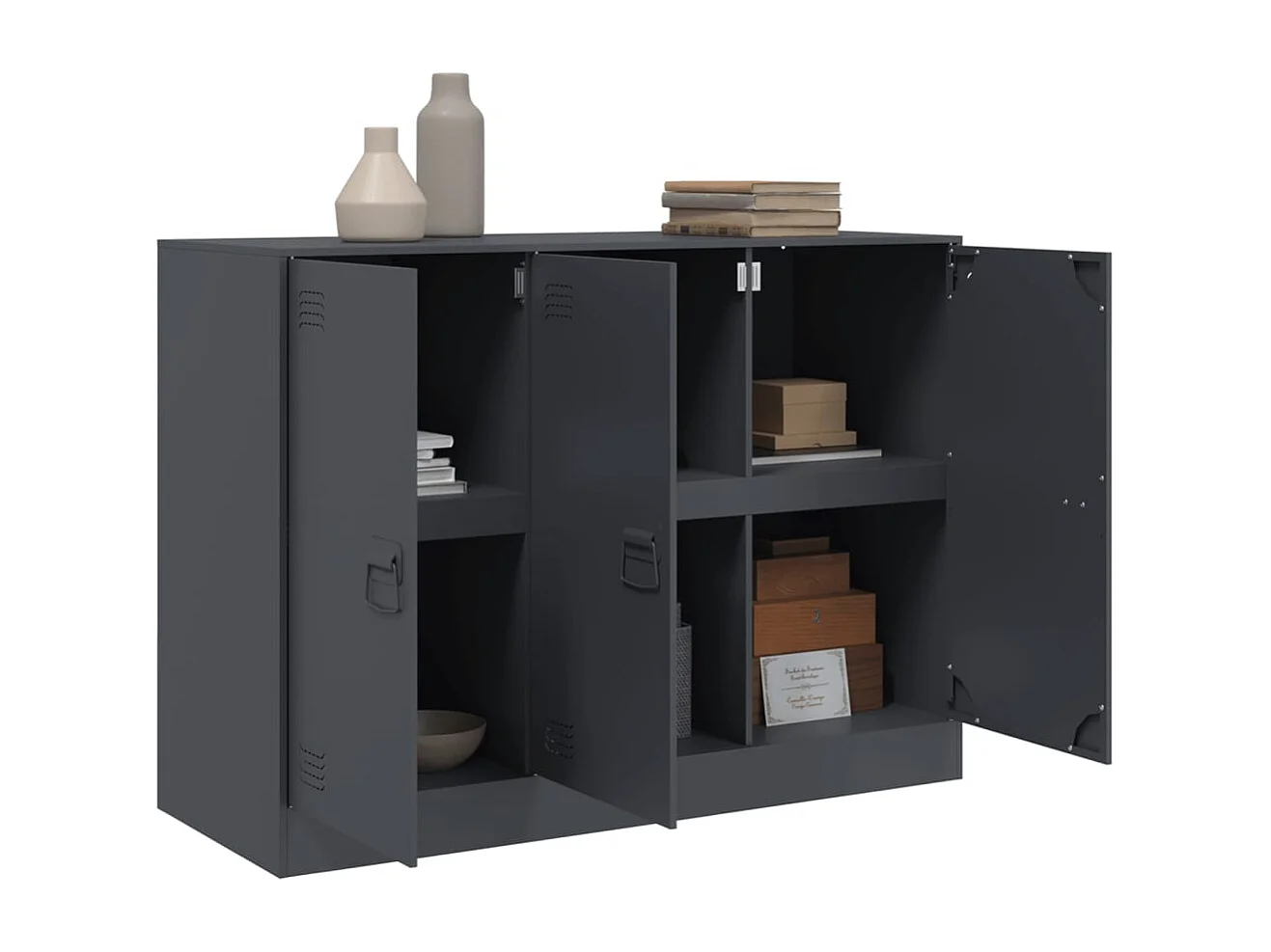 Buffet | Bahut | Meuble de rangement anthracite 99x39x73 cm acier