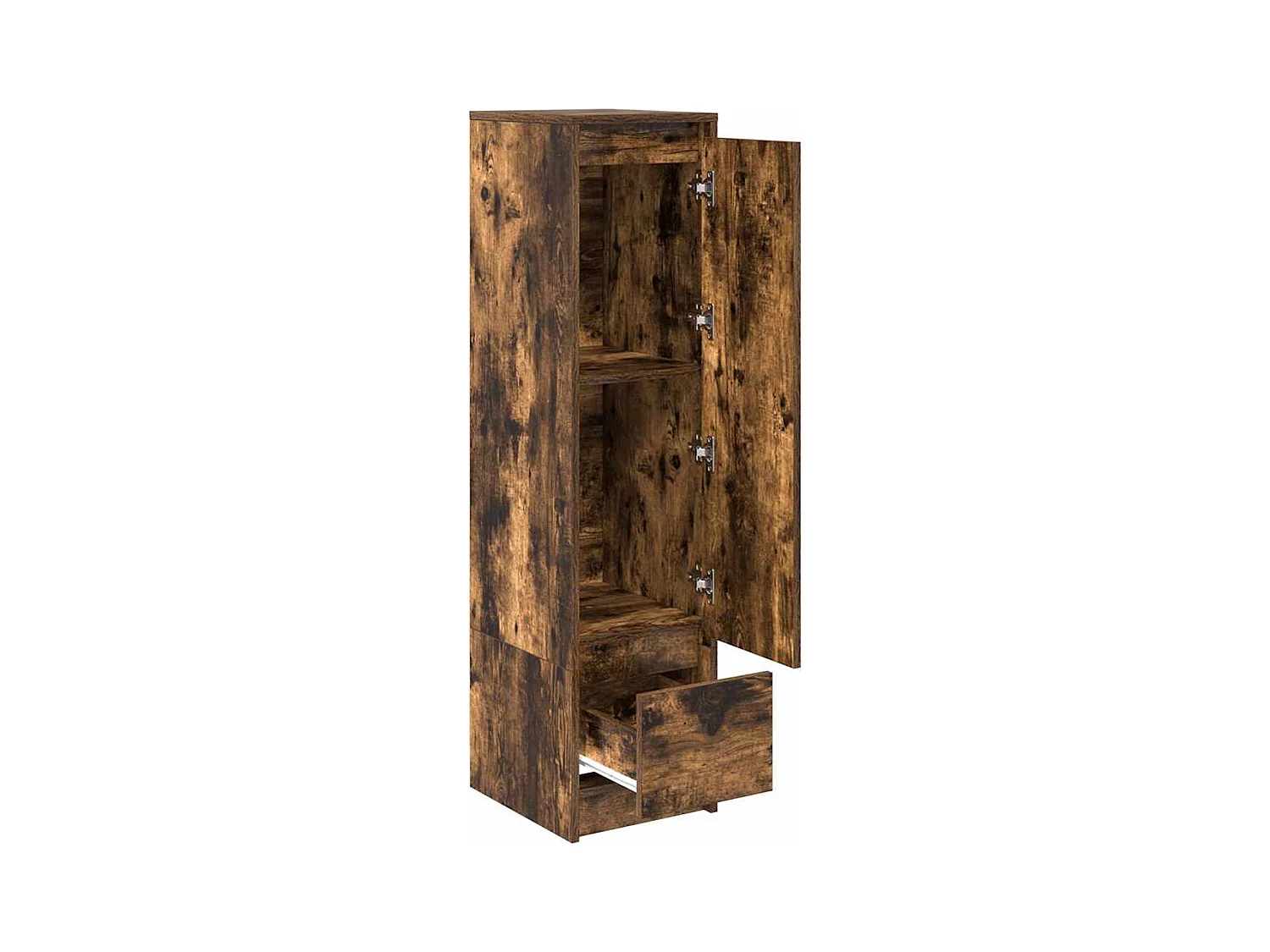 Buffet | Commode à tiroir | Meuble de rangement haut chêne fumé 29,5x34x119,5 cm bois d'ingénierie