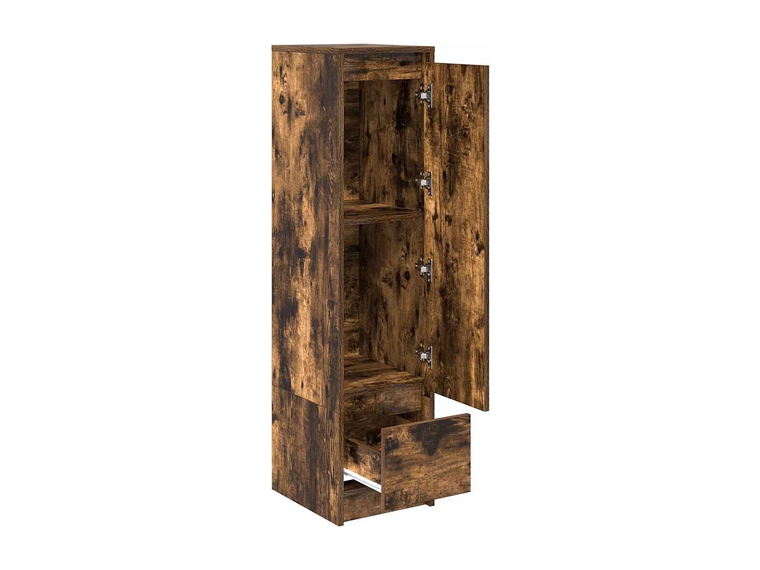 Buffet | Commode à tiroir | Meuble de rangement haut chêne fumé 29,5x34x119,5 cm bois d'ingénierie