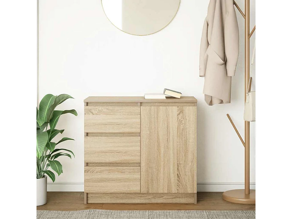 Buffet | Commode à tiroir | Meuble de rangement avec tiroir chêne sonoma 71x35x65 cm bois d'ingénierie
