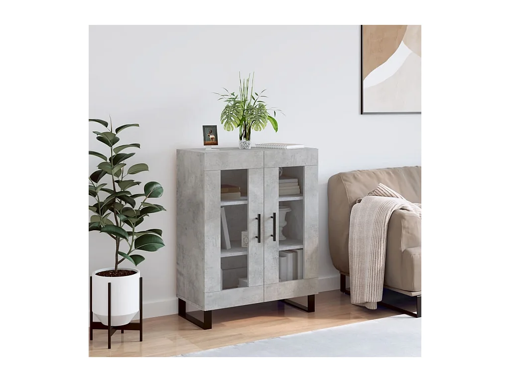Buffet | Bahut | Meuble de rangement gris béton 69,5x34x90 cm bois d'ingénierie