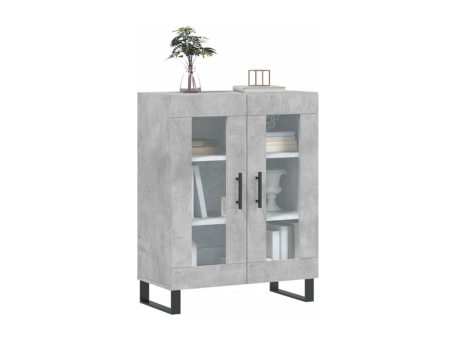Buffet | Bahut | Meuble de rangement gris béton 69,5x34x90 cm bois d'ingénierie