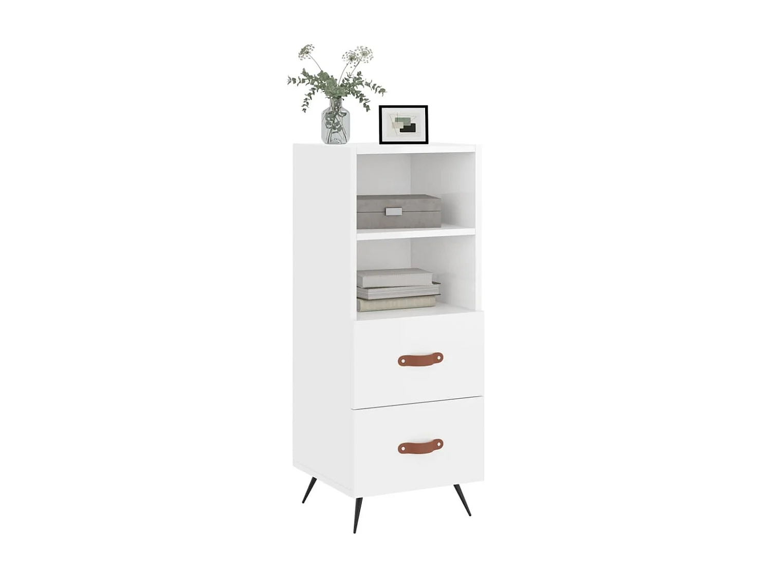 Buffet | Bahut | Meuble de rangement Blanc brillant 34,5x34x90 cm Bois d'ingénierie