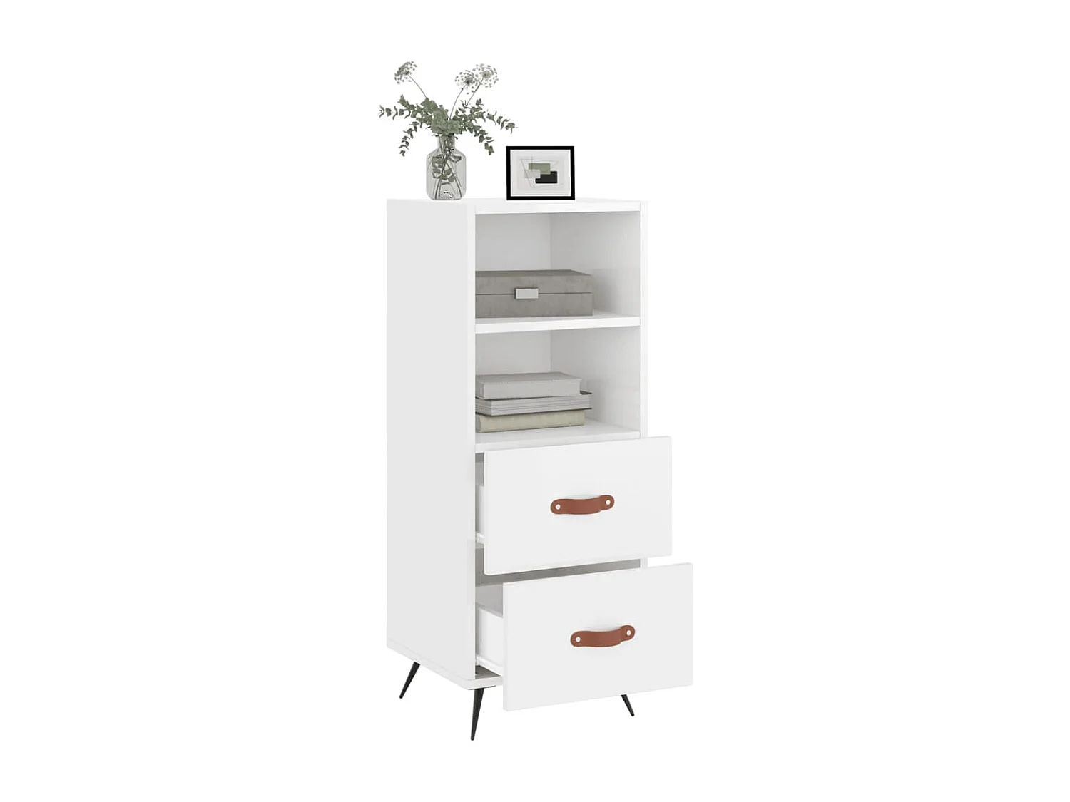 Buffet | Bahut | Meuble de rangement Blanc brillant 34,5x34x90 cm Bois d'ingénierie