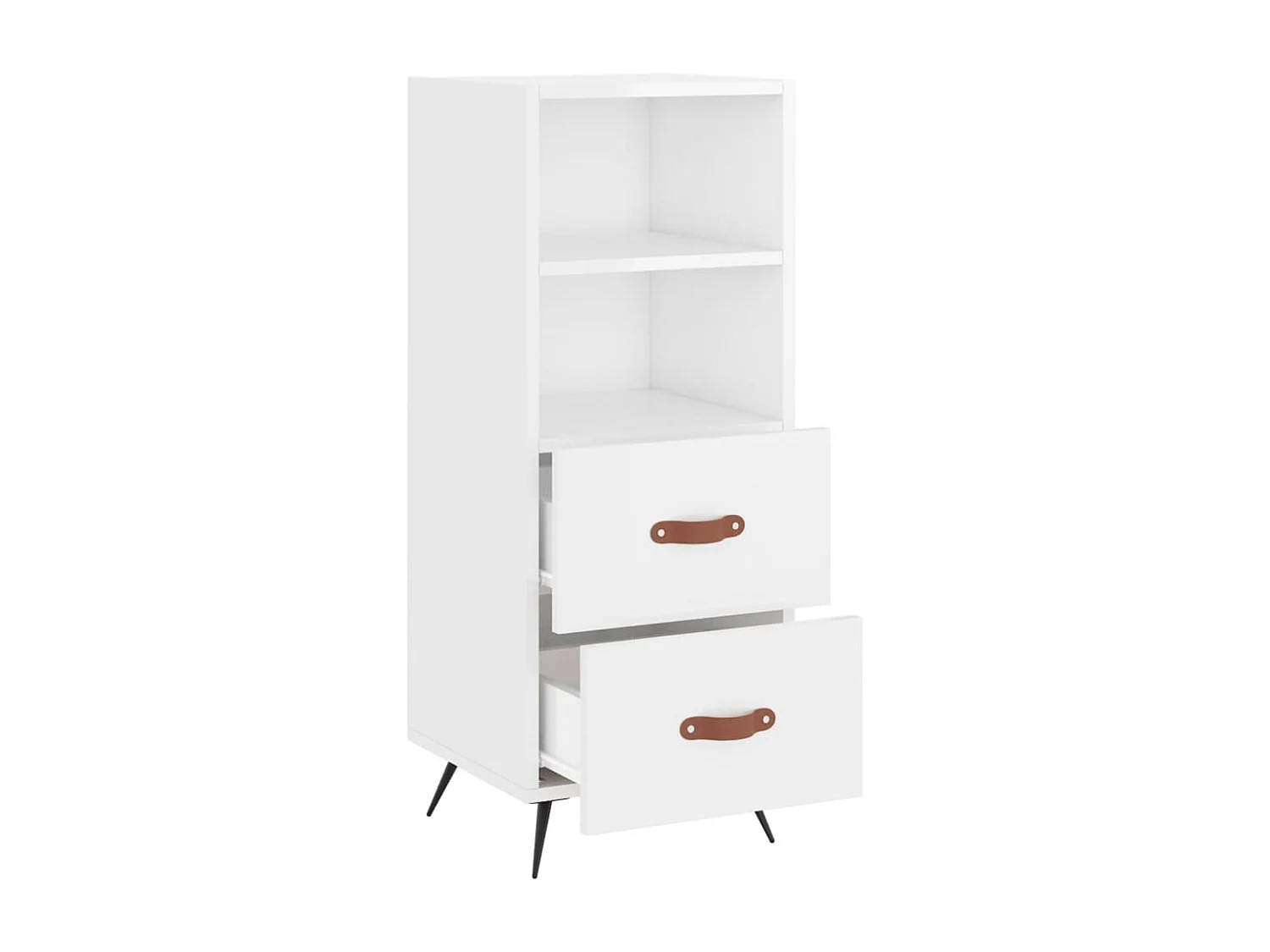 Buffet | Bahut | Meuble de rangement Blanc brillant 34,5x34x90 cm Bois d'ingénierie