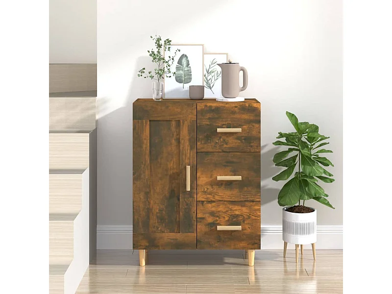 Credenza | Buffet | Armadio Rovere Fumo 69,5x34x90 cm in Legno Multistrato