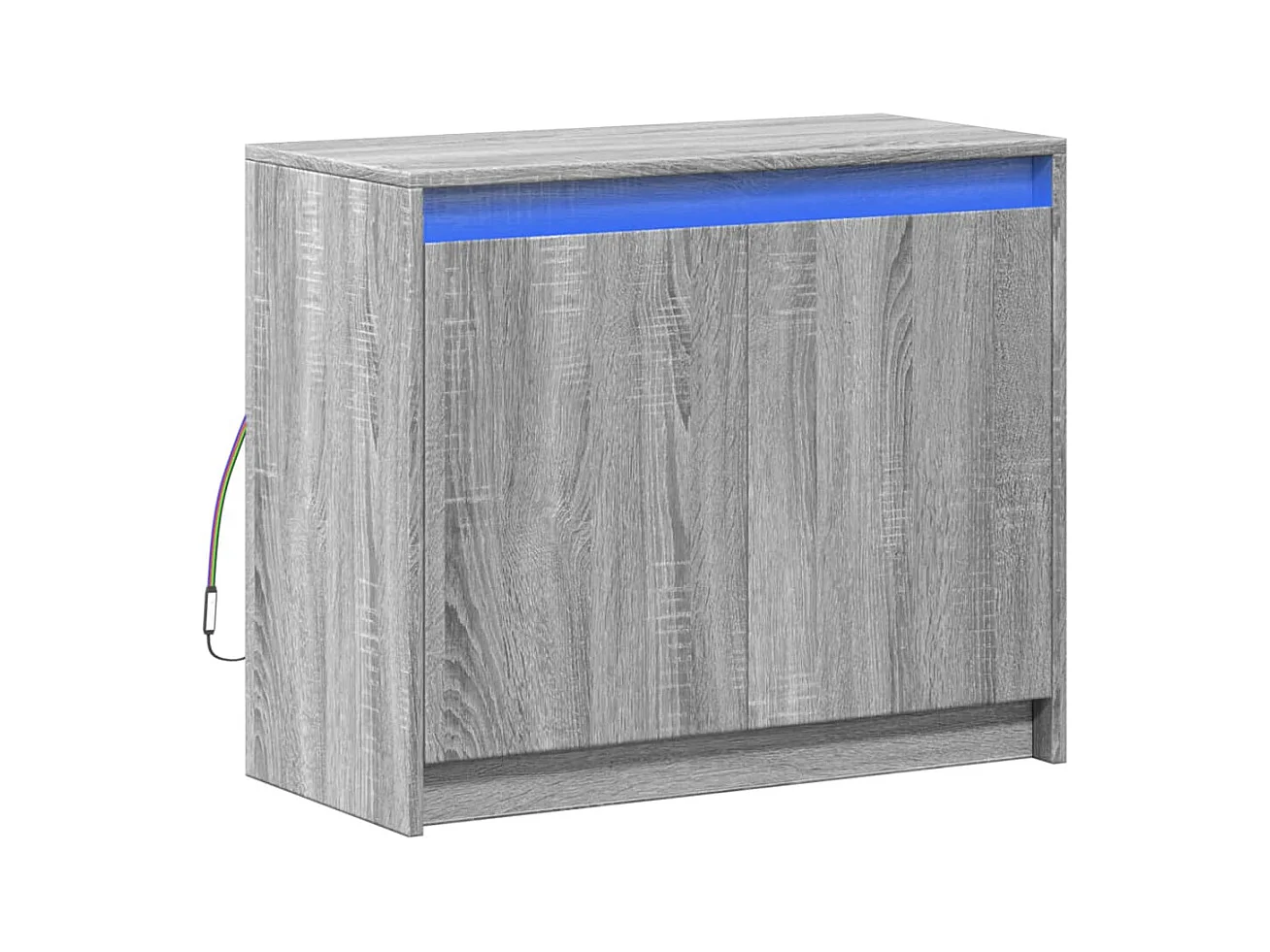 Credenza | Buffet | Armadio con LED Grigio Sonoma 72x34x61 cm in Legno Multistrato