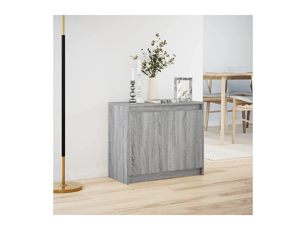Credenza | Buffet | Armadio con LED Grigio Sonoma 72x34x61 cm in Legno Multistrato