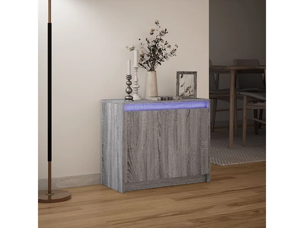 Buffet | Bahut | Meuble de rangement avec LED sonoma gris 72x34x61 cm bois d'ingénierie