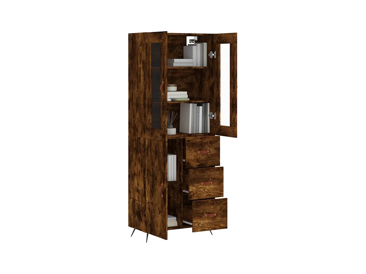 Credenza | Buffet | Armadio Rovere Fumo  69,5x34x180 cm in Legno Multistrato