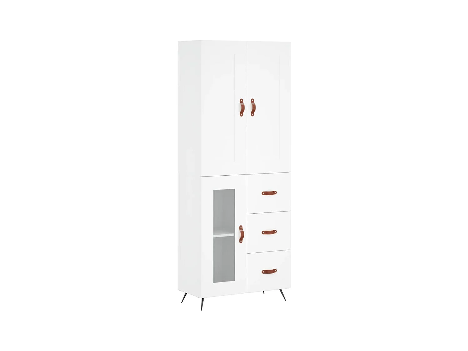 Buffet | Bahut | Meuble de rangement haut Blanc 69,5x34x180 cm Bois d'ingénierie