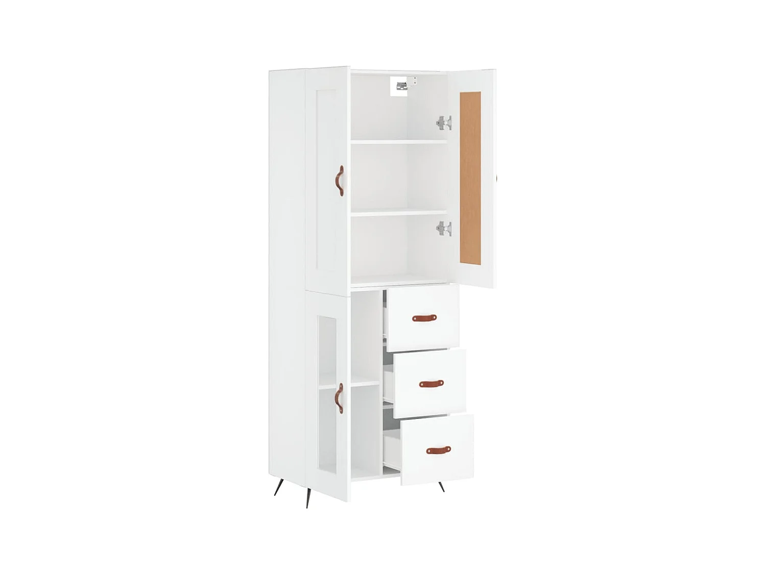 Buffet | Bahut | Meuble de rangement haut Blanc 69,5x34x180 cm Bois d'ingénierie