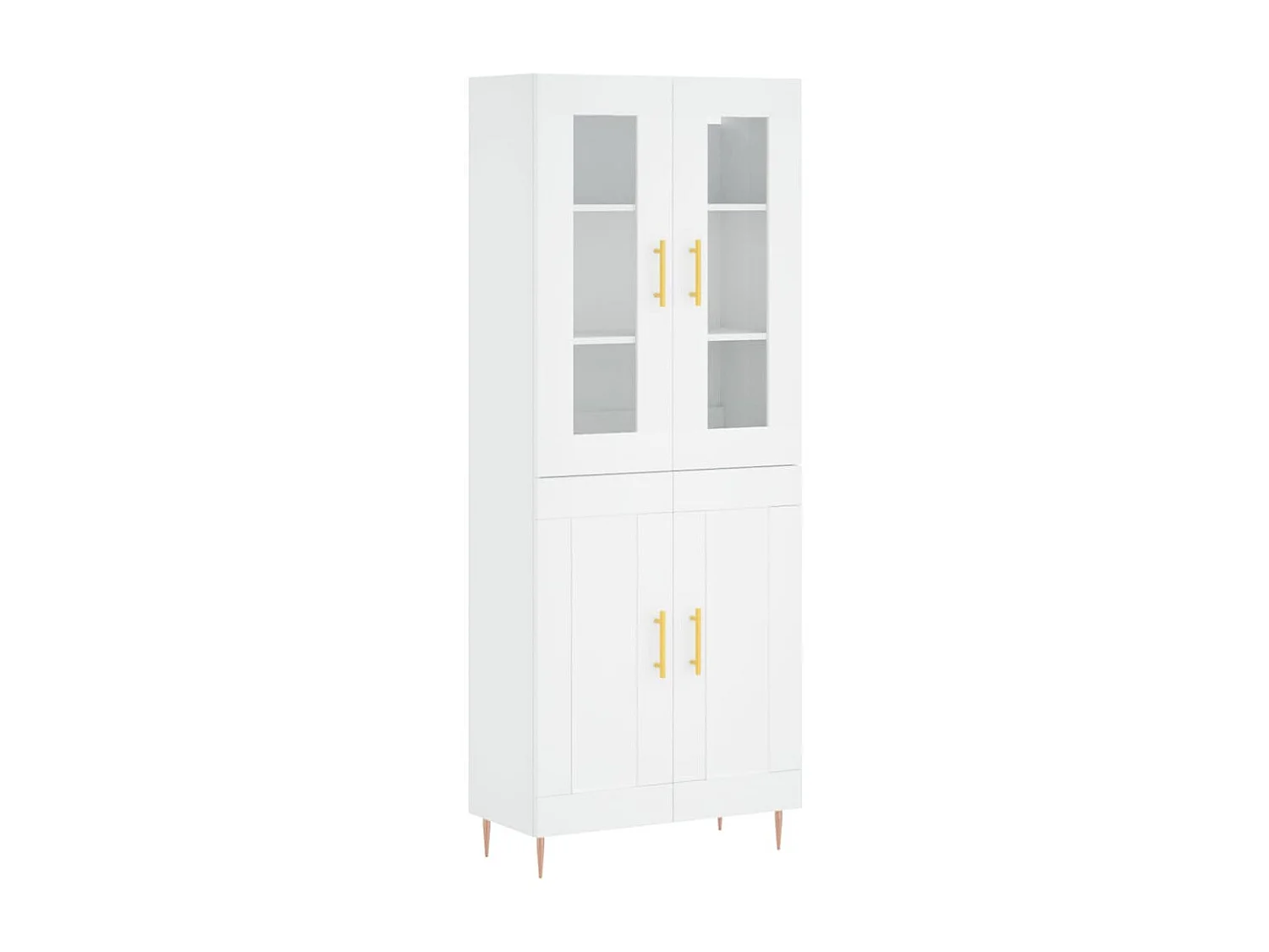 Buffet | Bahut | Meuble de rangement haut Blanc 69,5x34x180 cm Bois d'ingénierie