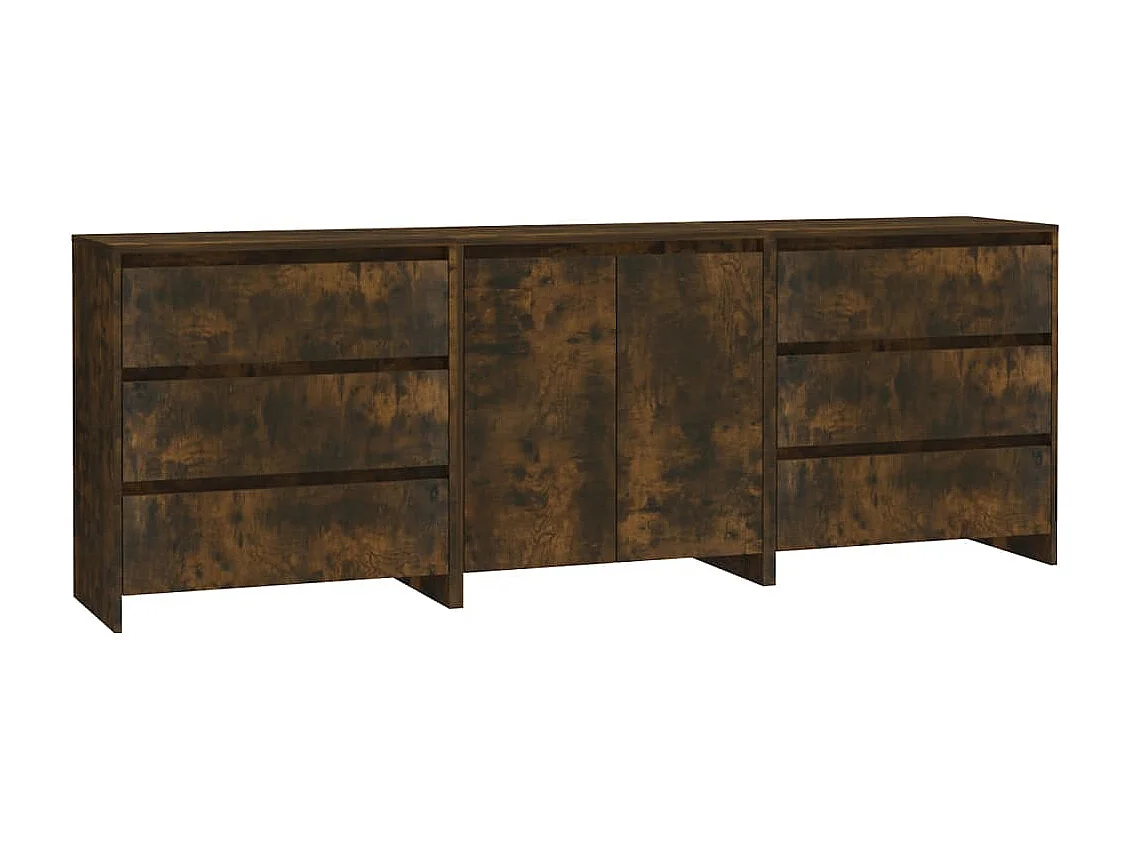 3 st Buffets | Sideboards | Dressoirs bewerkt hout gerookt eikenkleurig