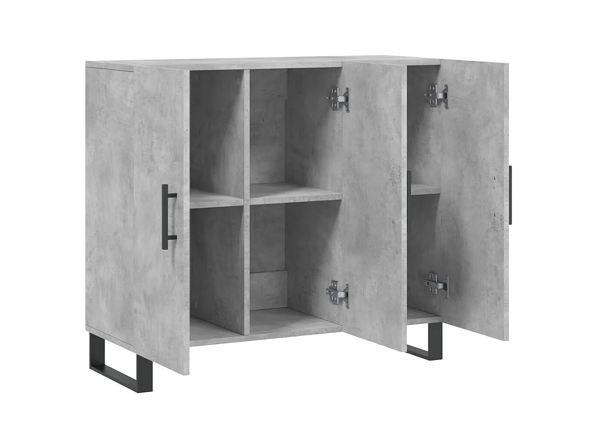 Buffet | Bahut | Meuble de rangement gris béton 90x34x80 cm bois d'ingénierie
