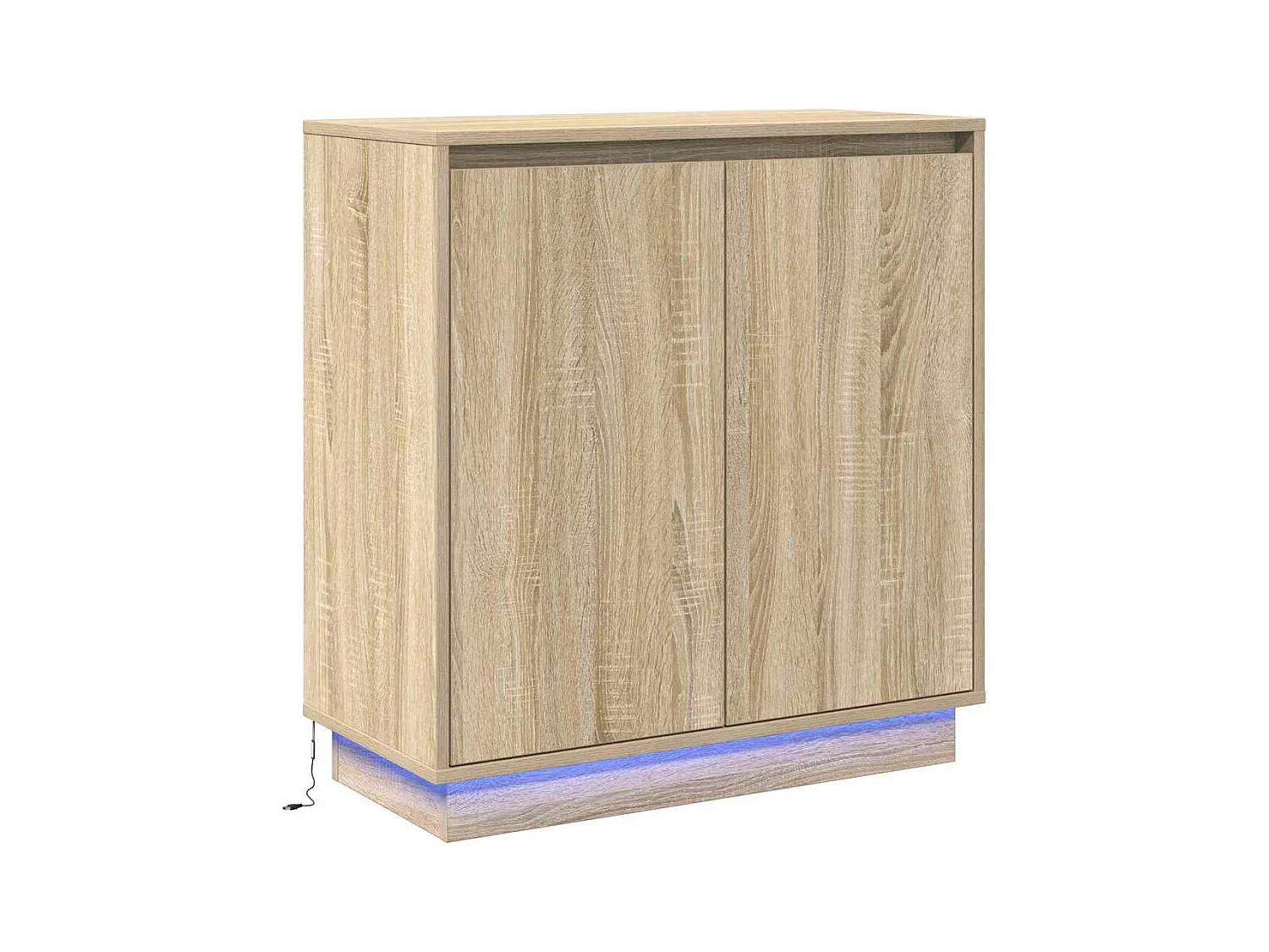 Buffet | Bahut | Meuble de rangement avec LED en chêne Sonoma - 71 x 34,5 x 75 cm - Fabriqué en bois d'ingénierie