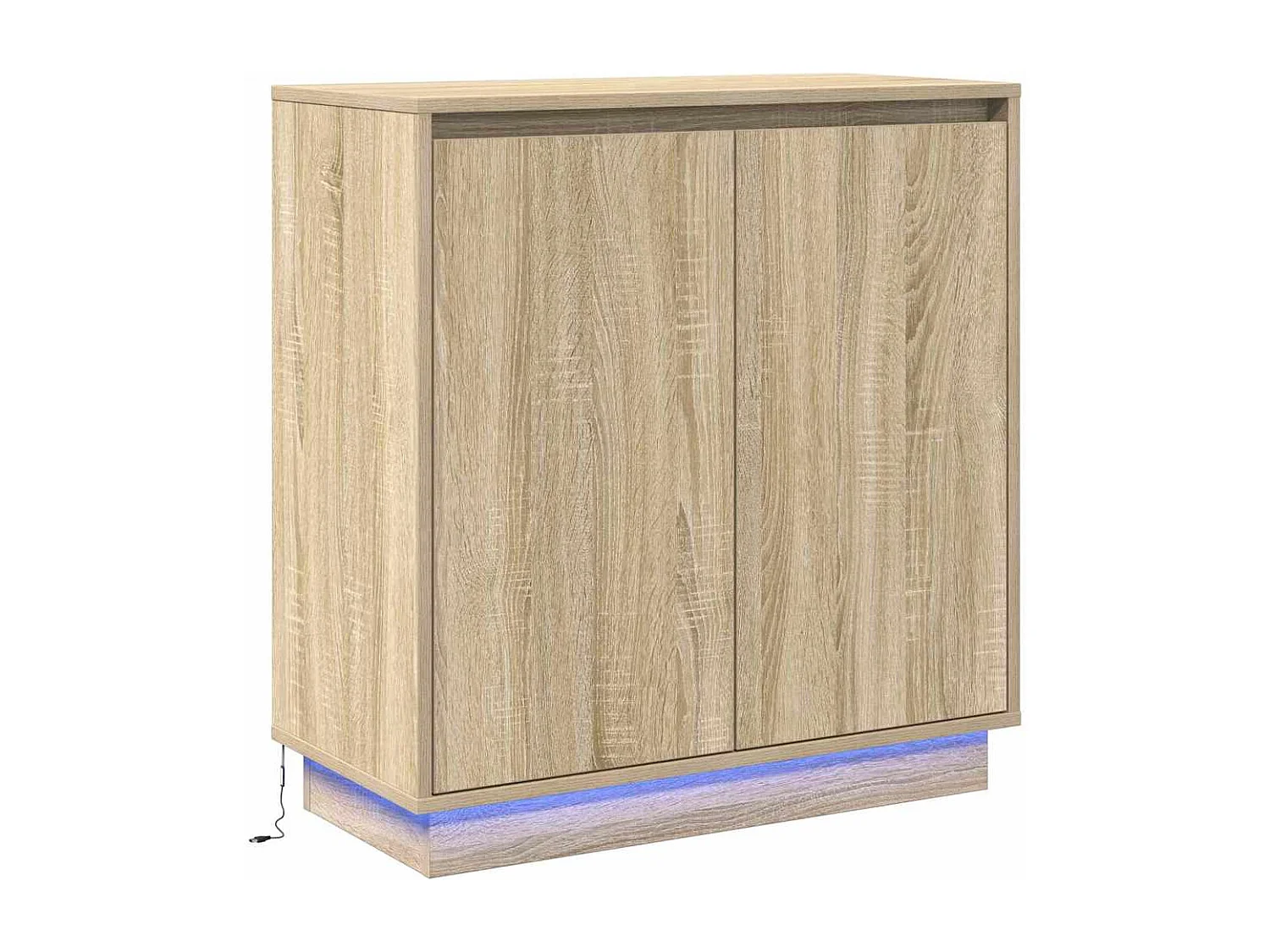Credenza | Mobile | Armadio TV con LED in Rovere Sonoma - 71 x 34.5 x 75 cm - Realizzato in Legno Ingegnerizzato