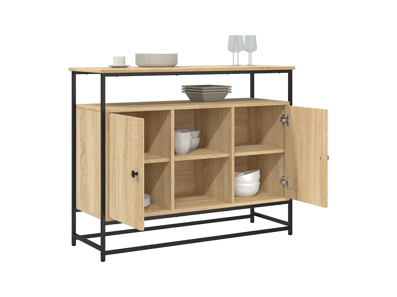 Buffet | Bahut | Meuble de rangement chêne sonoma 100x35x80 cm bois d'ingénierie