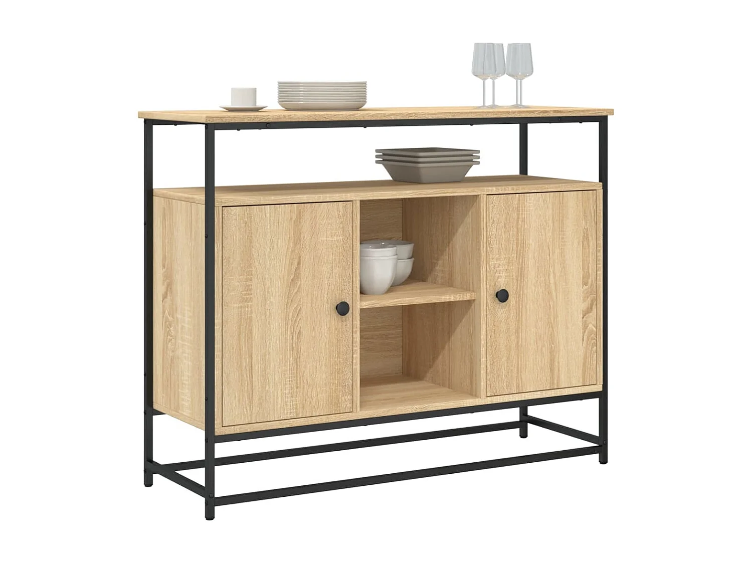 Buffet | Bahut | Meuble de rangement chêne sonoma 100x35x80 cm bois d'ingénierie