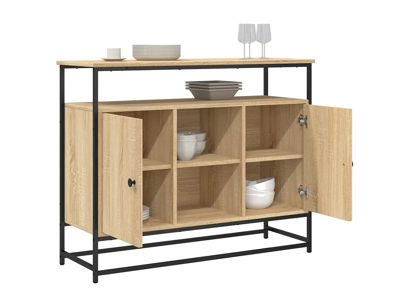 Buffet | Bahut | Meuble de rangement chêne sonoma 100x35x80 cm bois d'ingénierie