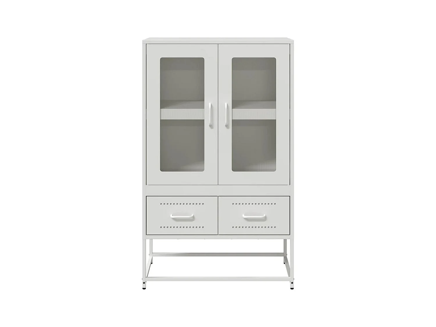 Buffet | Commode à tiroir | Meuble de rangement haut blanc 68x39x111,5 cm acier