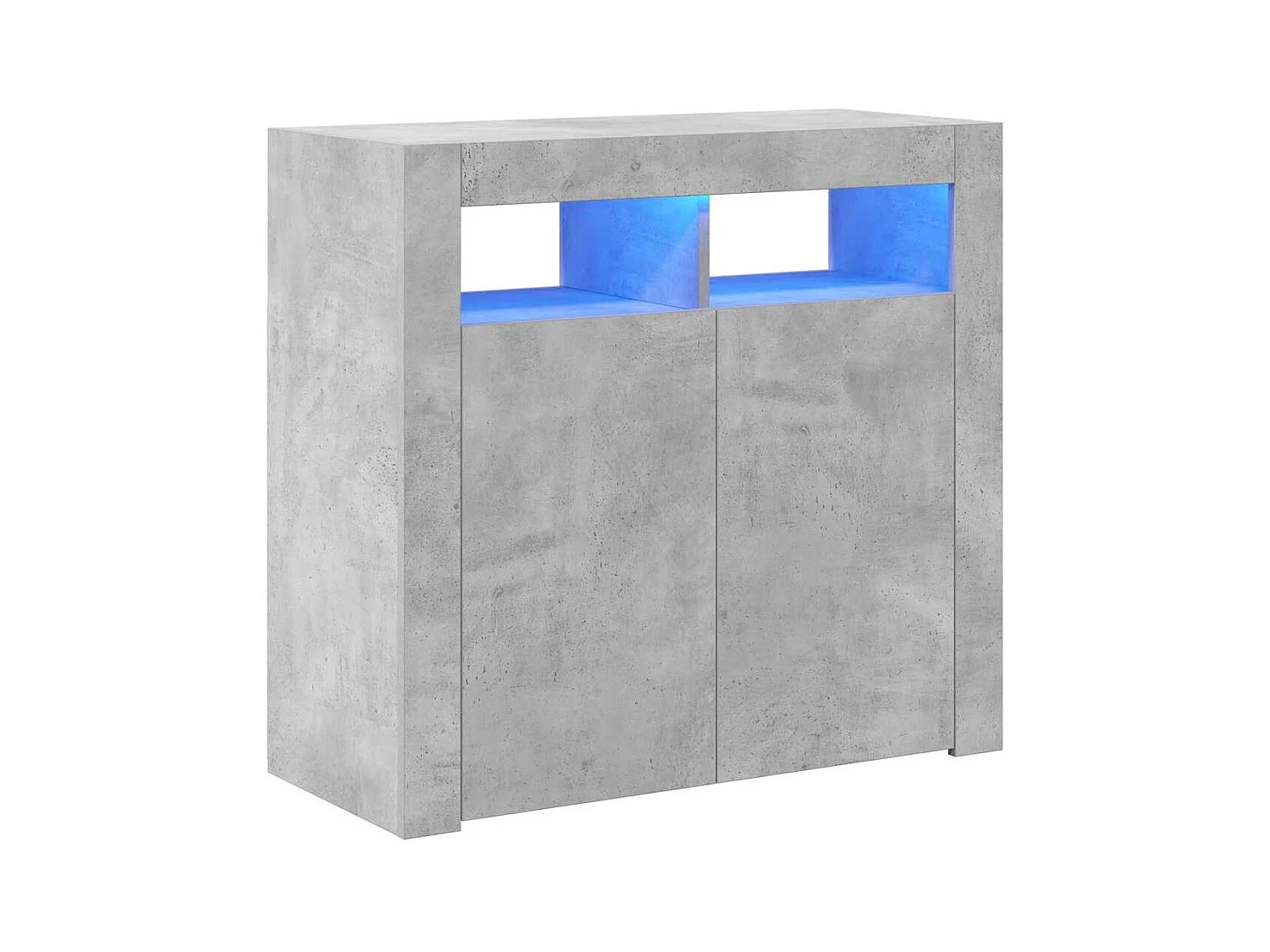 Buffet | Bahut | Meuble de rangement avec lumières LED gris béton 80x35x75 cm