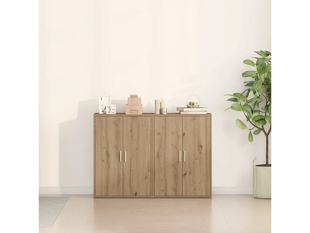 Set di 2 Credenze | Buffet | Armadi in Rovere di 60 x 31 x 84 cm in Legno Ingegnerizzato
