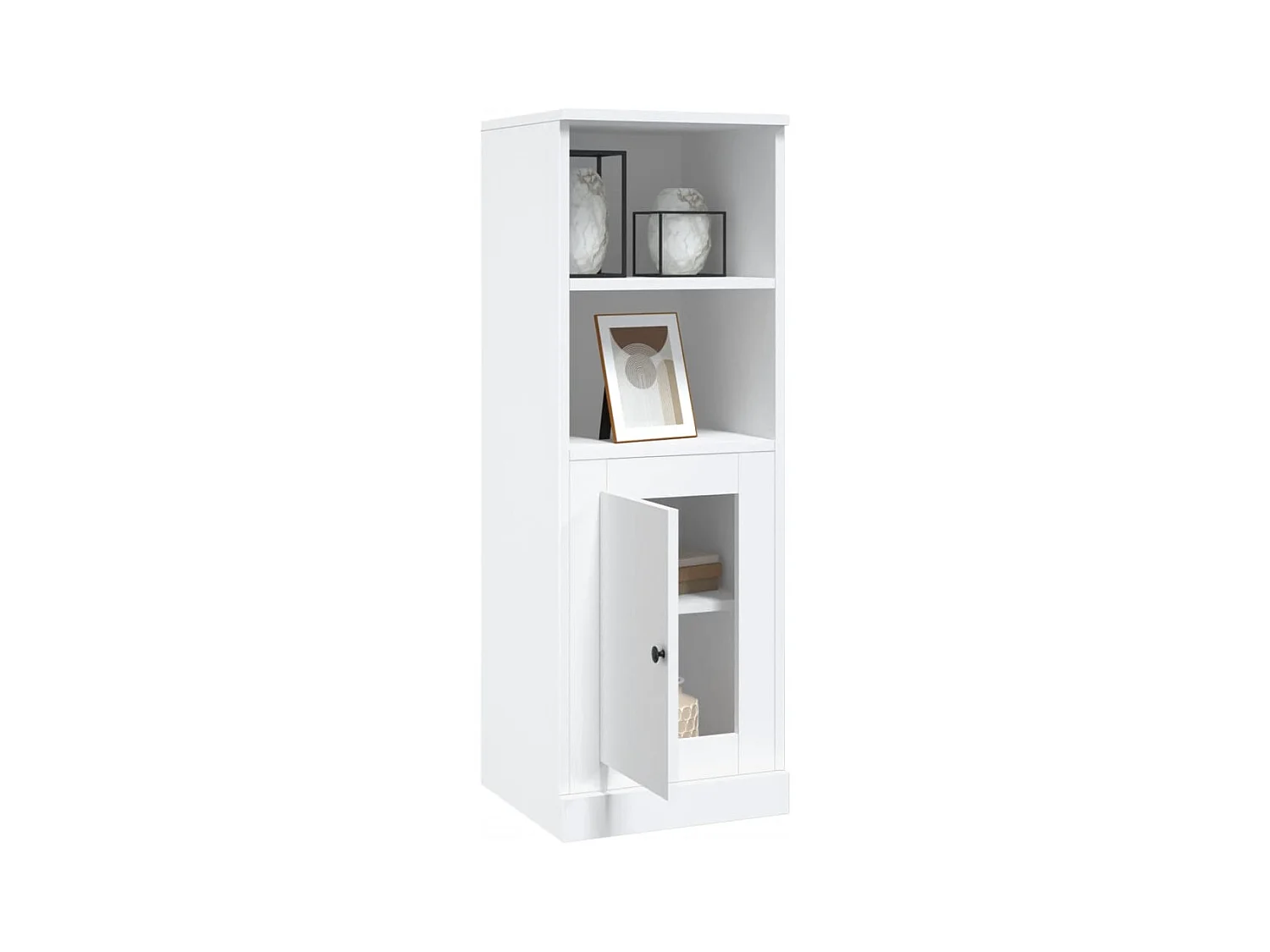 Buffet | Bahut | Meuble de rangement haut blanc 36x35,5x103,5 cm bois d'ingénierie
