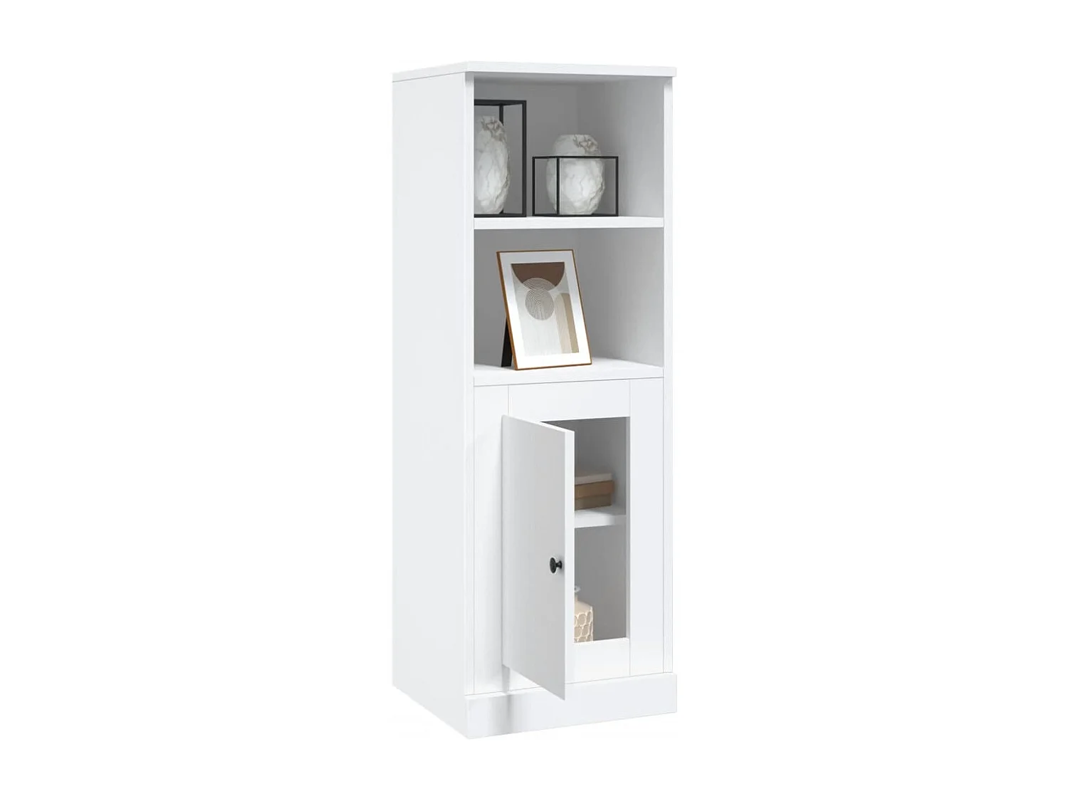 Buffet | Bahut | Meuble de rangement haut blanc 36x35,5x103,5 cm bois d'ingénierie