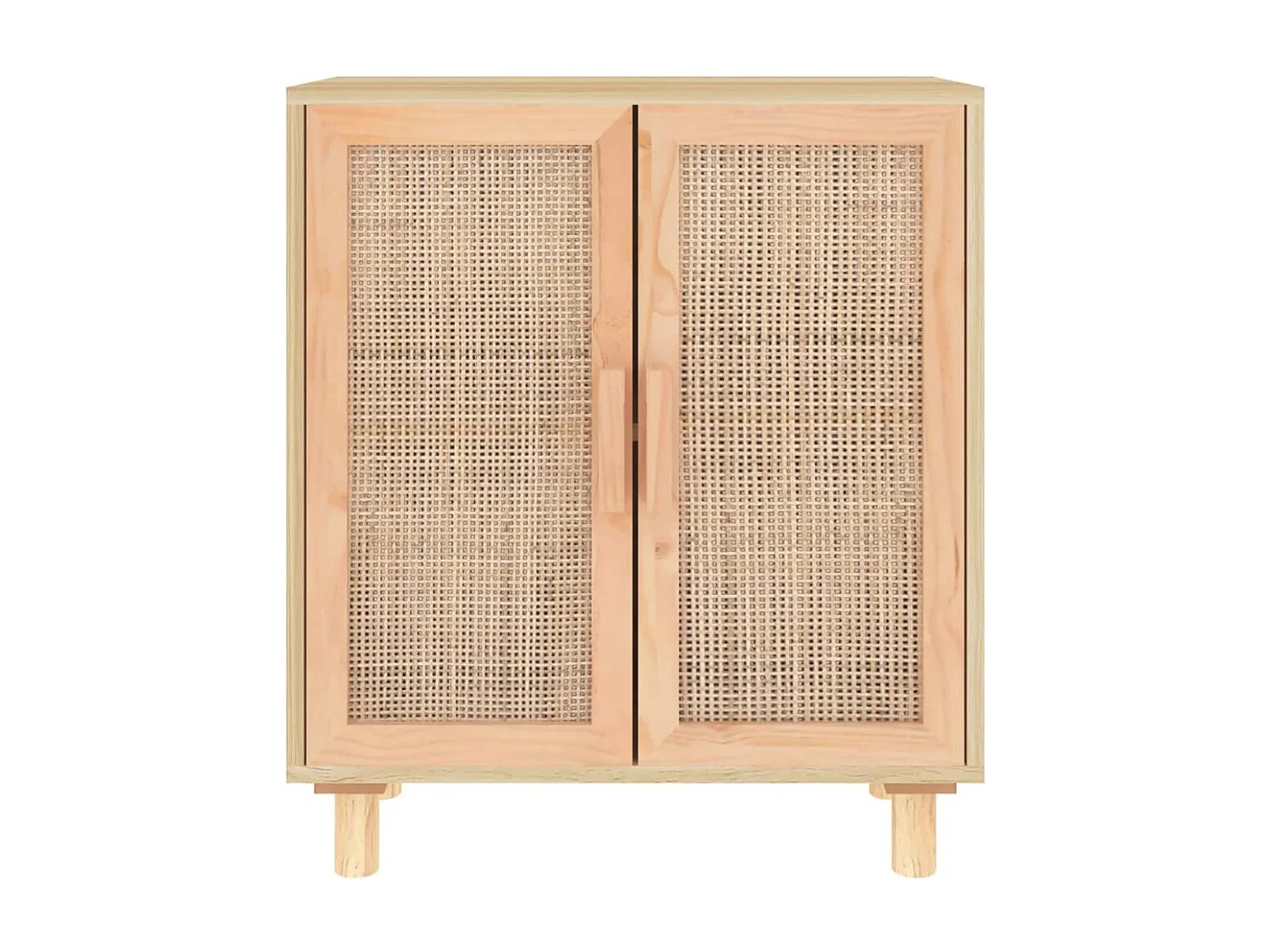 Buffet | Bahut | Meuble de rangement Marron 60x30x70 cm Bois de pin massif et rotin naturel