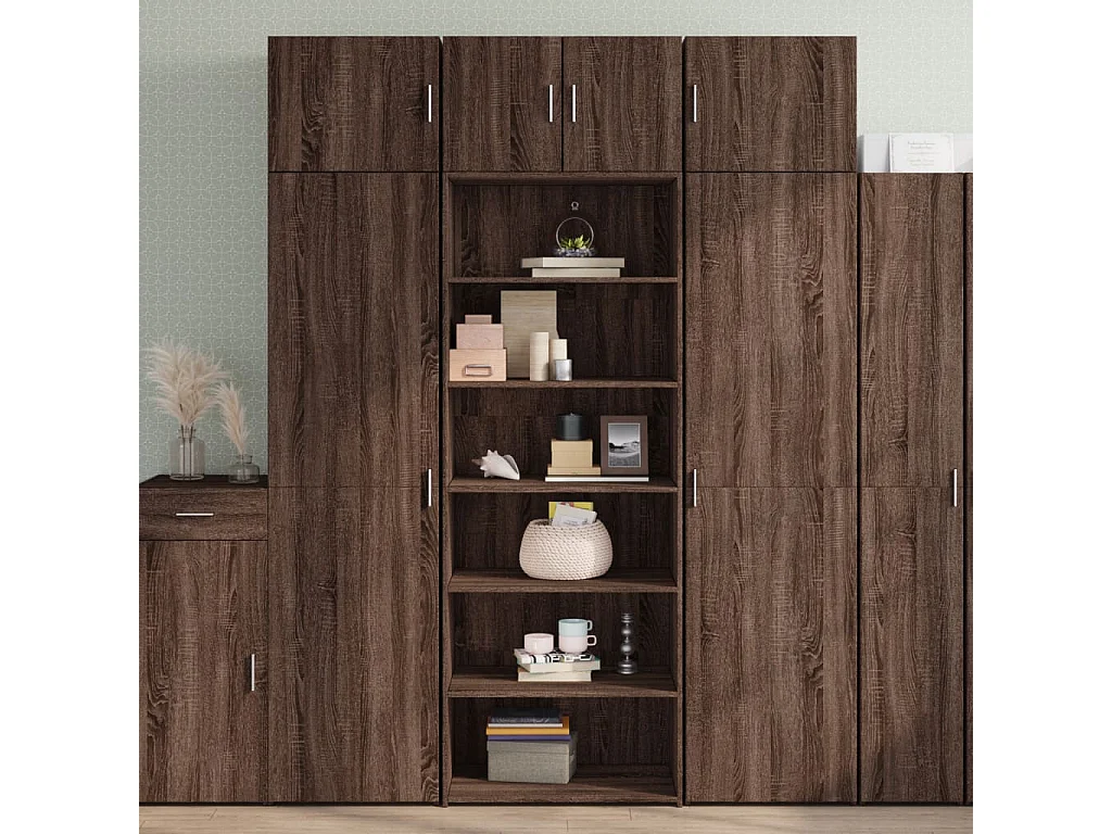 Buffet | Bahut | Meuble de rangement haut chêne marron 70x41x185 cm bois d'ingénierie
